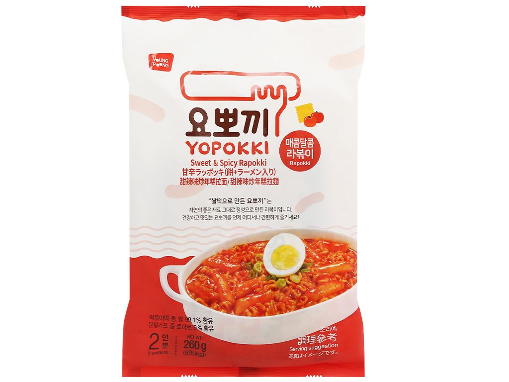 Bánh gạo rapokki Yopokki vị cay ngọt gói 260g 1