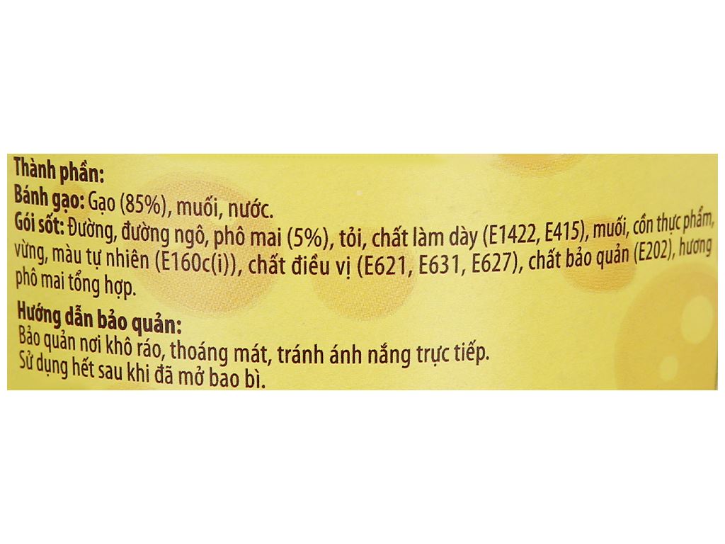 Bánh gạo tokpokki tròn O'food tròn vị phô mai không cay ly 105g 5