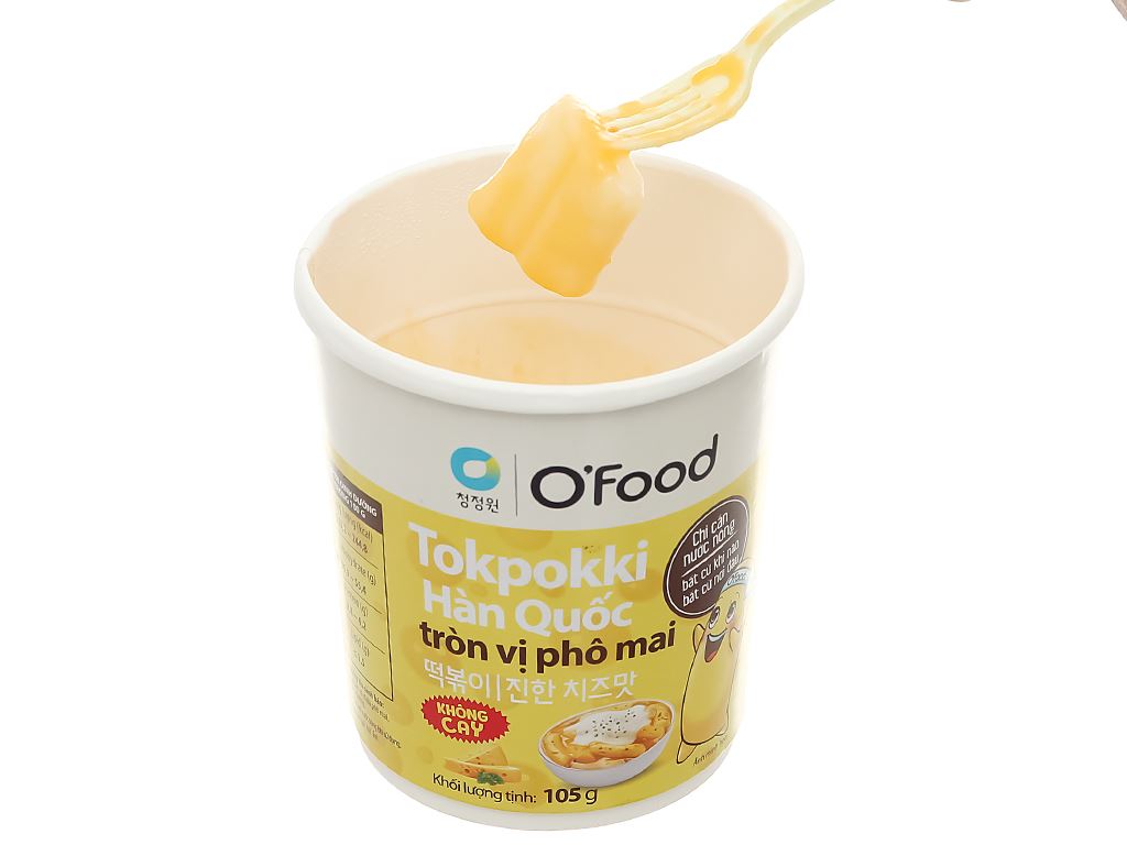 Bánh gạo tokpokki tròn O'food tròn vị phô mai không cay ly 105g 8