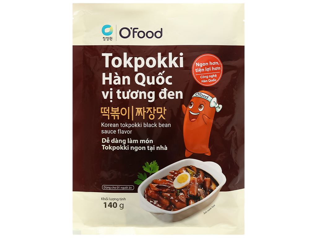 Bánh gạo tokpokki O'food vị tương đen gói 140g 1