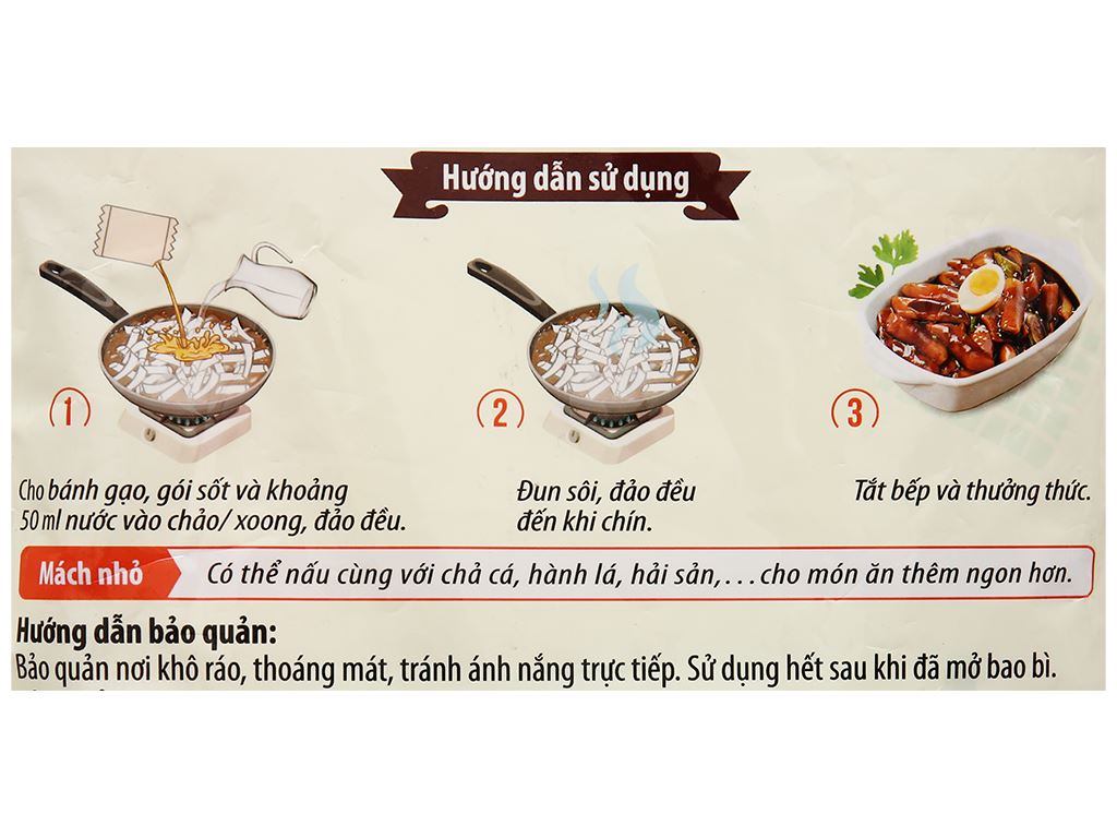 Bánh gạo tokpokki O'food vị tương đen gói 140g 4
