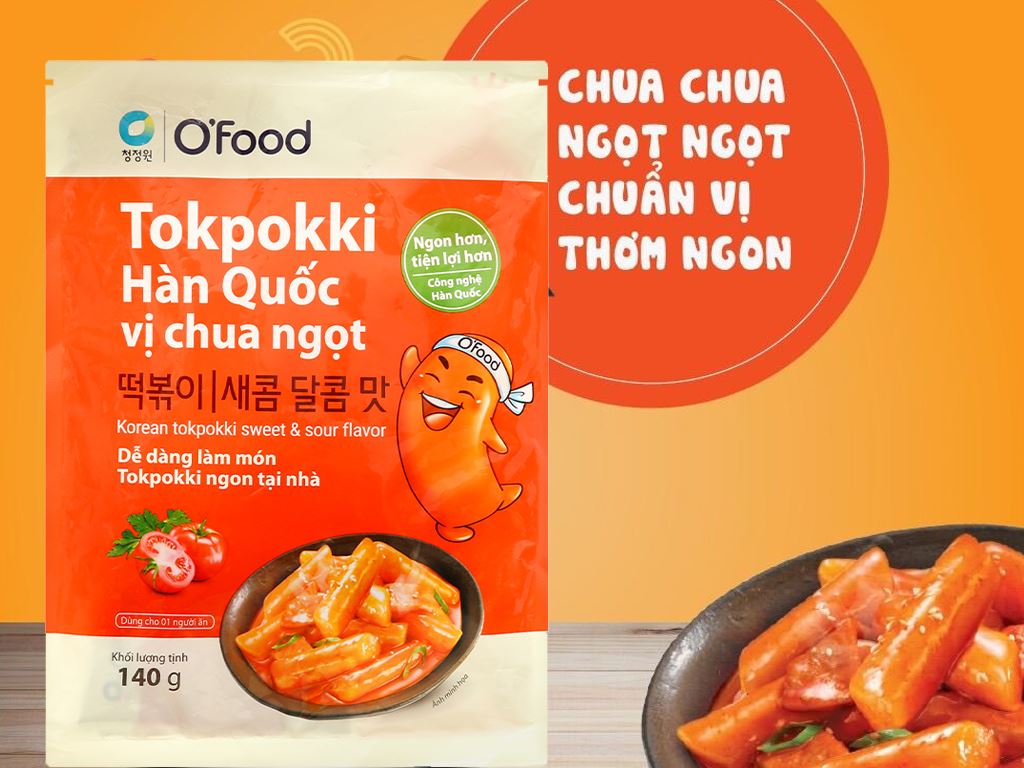 Bánh gạo tokpokki O'food vị chua ngọt gói 140g 2