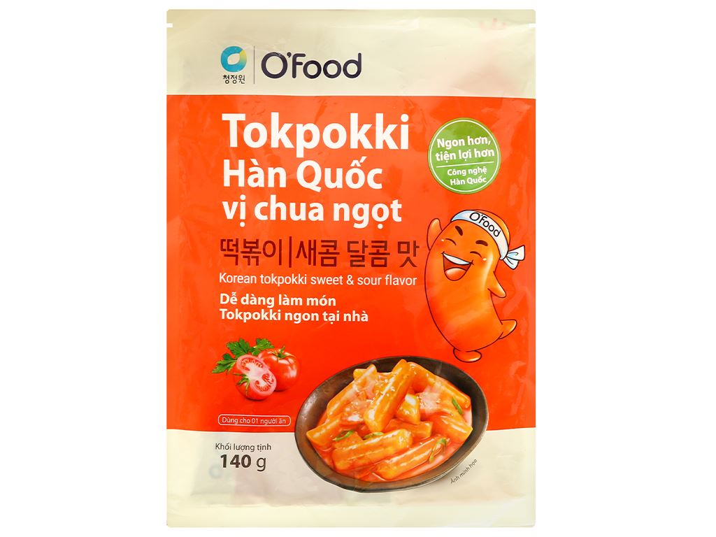 Bánh gạo tokpokki O'food vị chua ngọt gói 140g 1