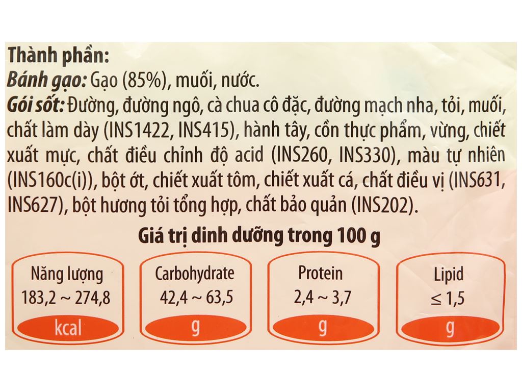 Bánh gạo tokpokki O'food vị chua ngọt gói 140g 3