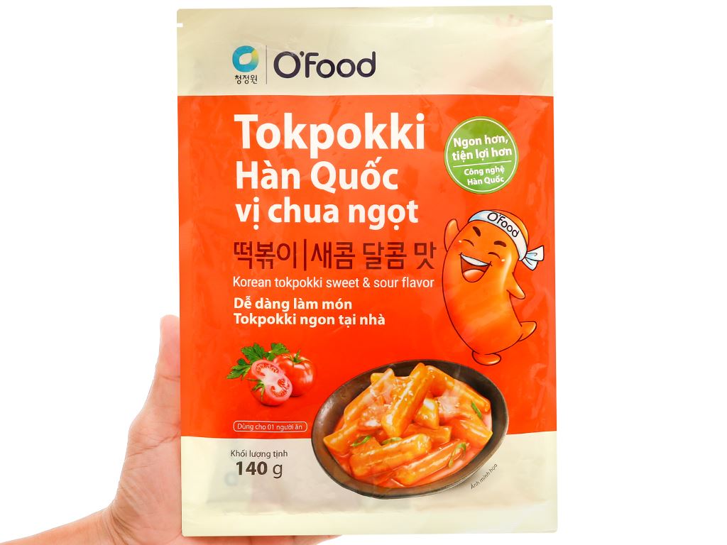 Bánh gạo tokpokki O'food vị chua ngọt gói 140g 5