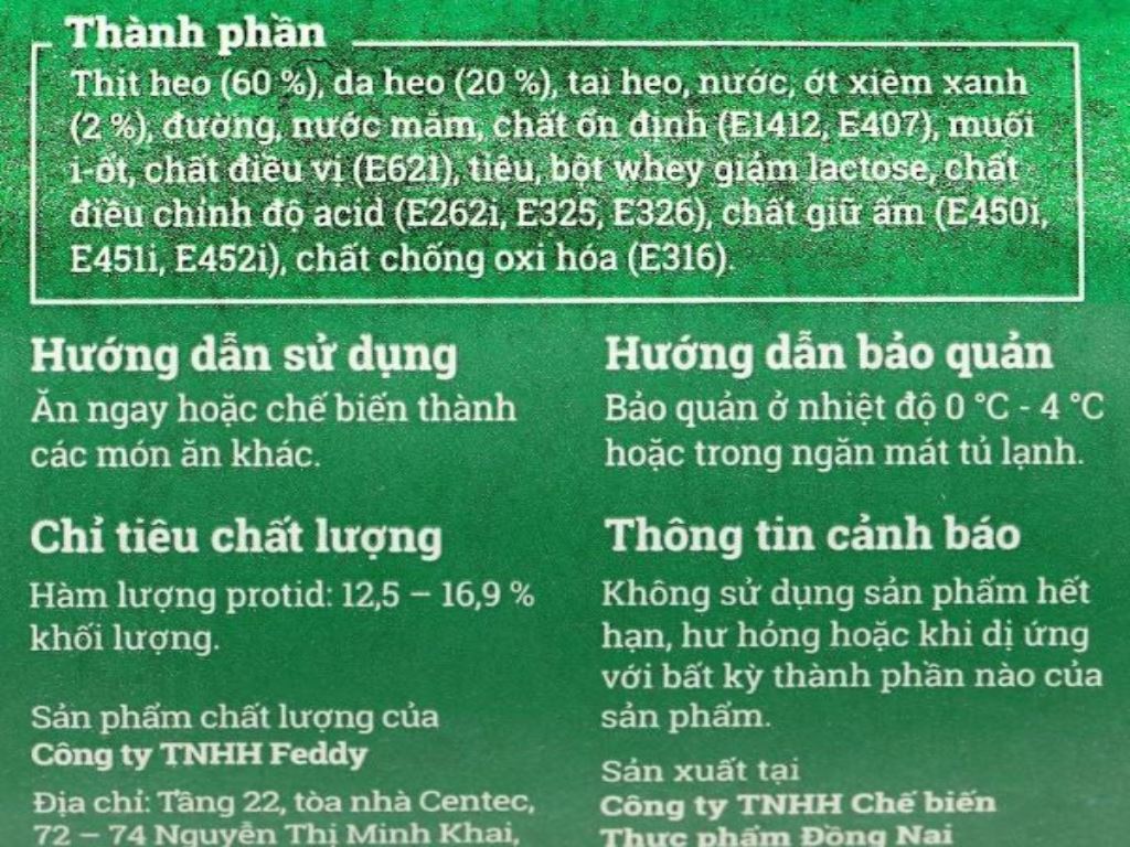 Chả lụa bì ớt xiêm xanh G Kitchen cây 500g 4