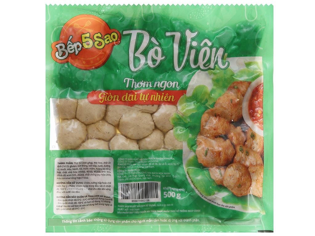 Bò viên Bếp 5 sao gói 500g 1