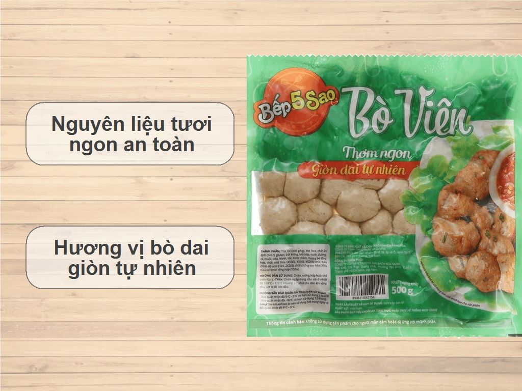 Bò viên Bếp 5 sao gói 500g 2