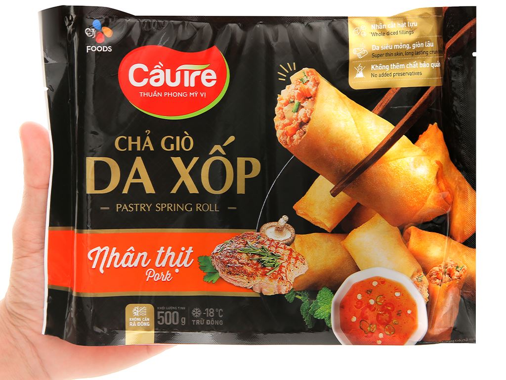 Chả giò da xốp nhân thịt Cầu Tre 500g 0