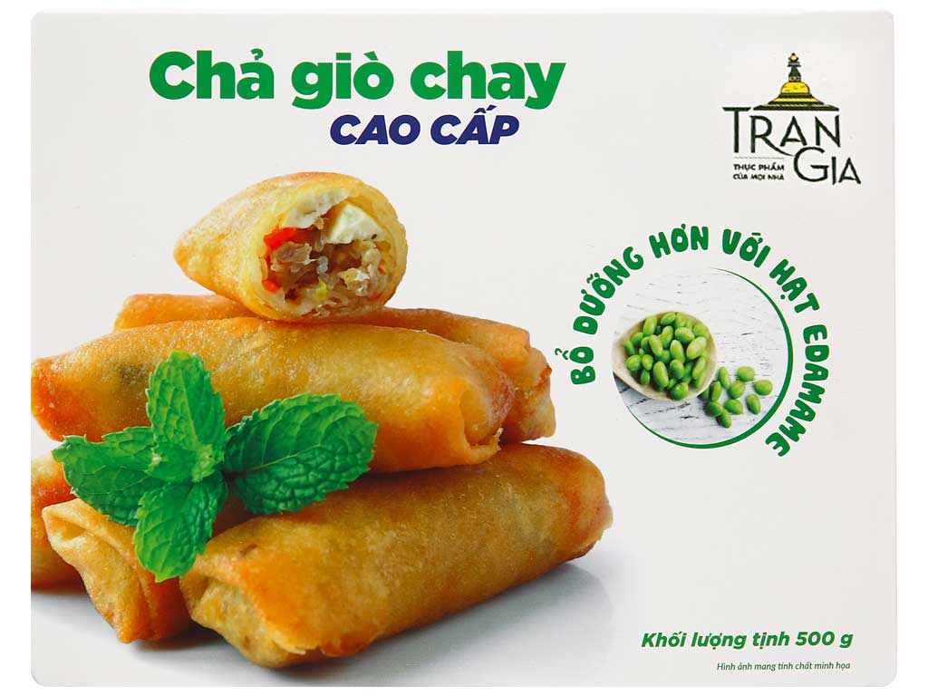 Chả giò chay cao cấp Trần Gia hộp 500g 3