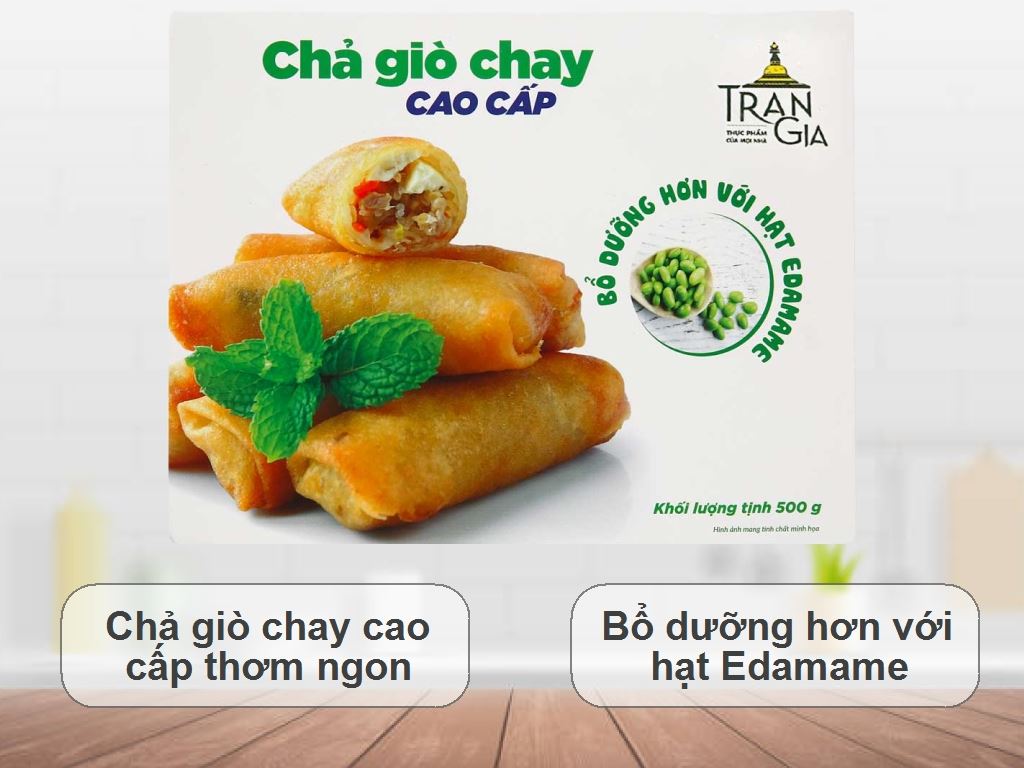 Chả giò chay cao cấp Trần Gia hộp 500g 2