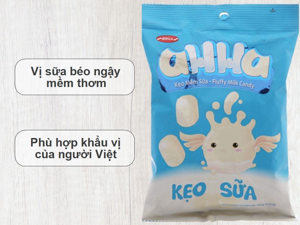 Kẹo mềm sữa AHHA gói 120g 2