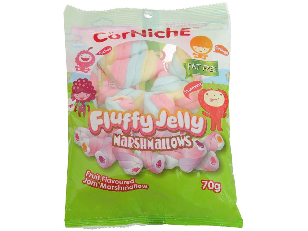 Kẹo xốp Corniche Fluffy Jelly vị trái cây gói 70g 1