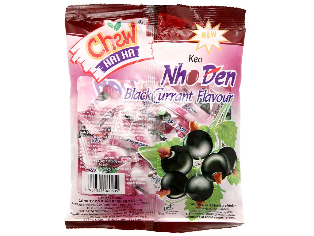 Kẹo nho đen Hải Hà Chew gói 100g 3