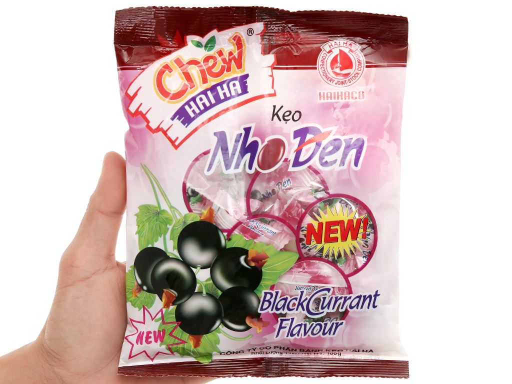 Kẹo nho đen Hải Hà Chew gói 100g 4