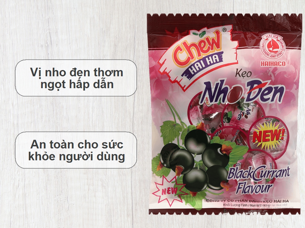 Kẹo nho đen Hải Hà Chew gói 100g 2