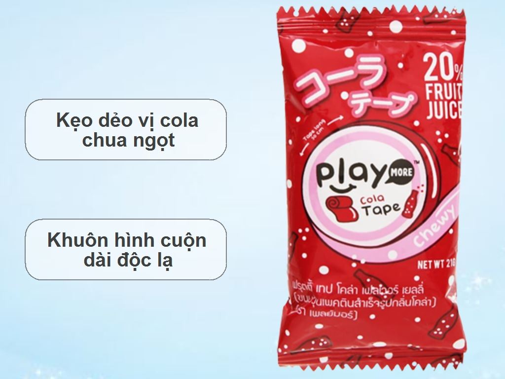 Kẹo dẻo Play More vị cola gói 21g 2