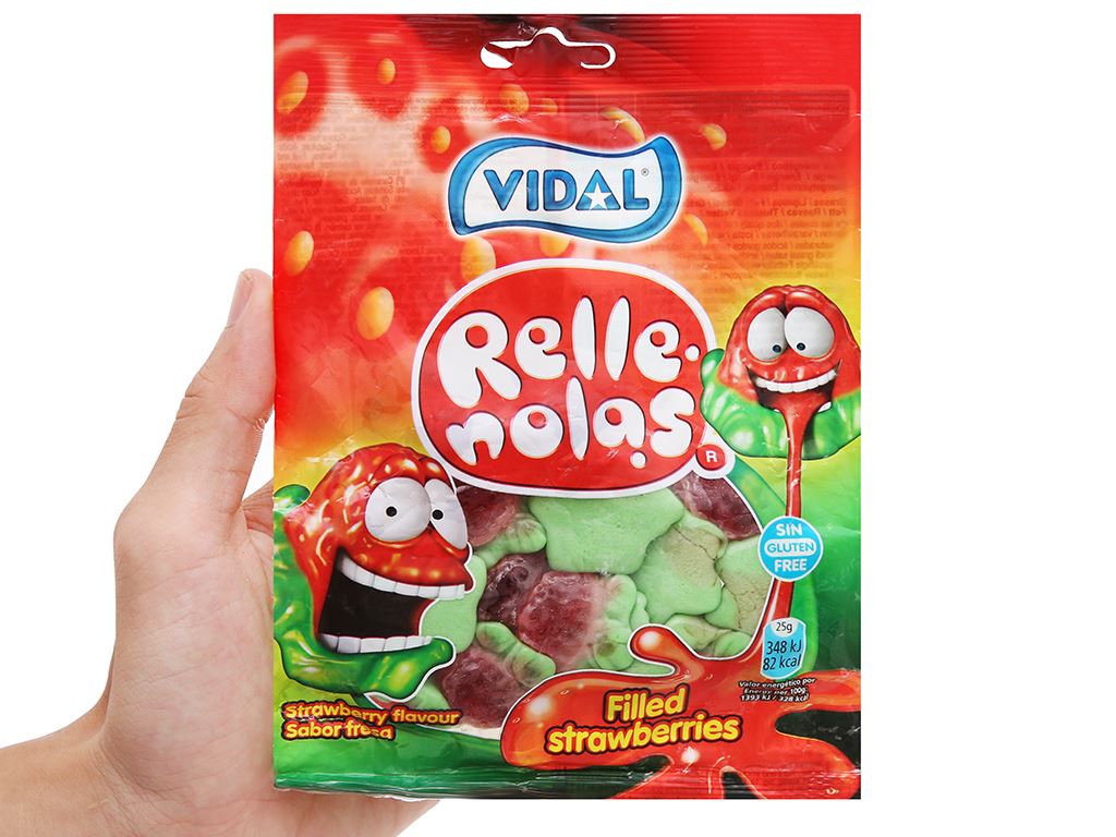 Kẹo dẻo hương dâu nhân thạch Vidal gói 100g 5