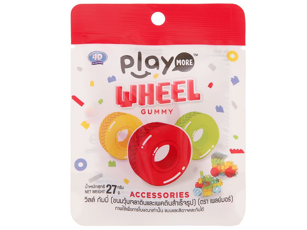 Kẹo dẻo PlayMore Wheel hương chanh gói 27g 1