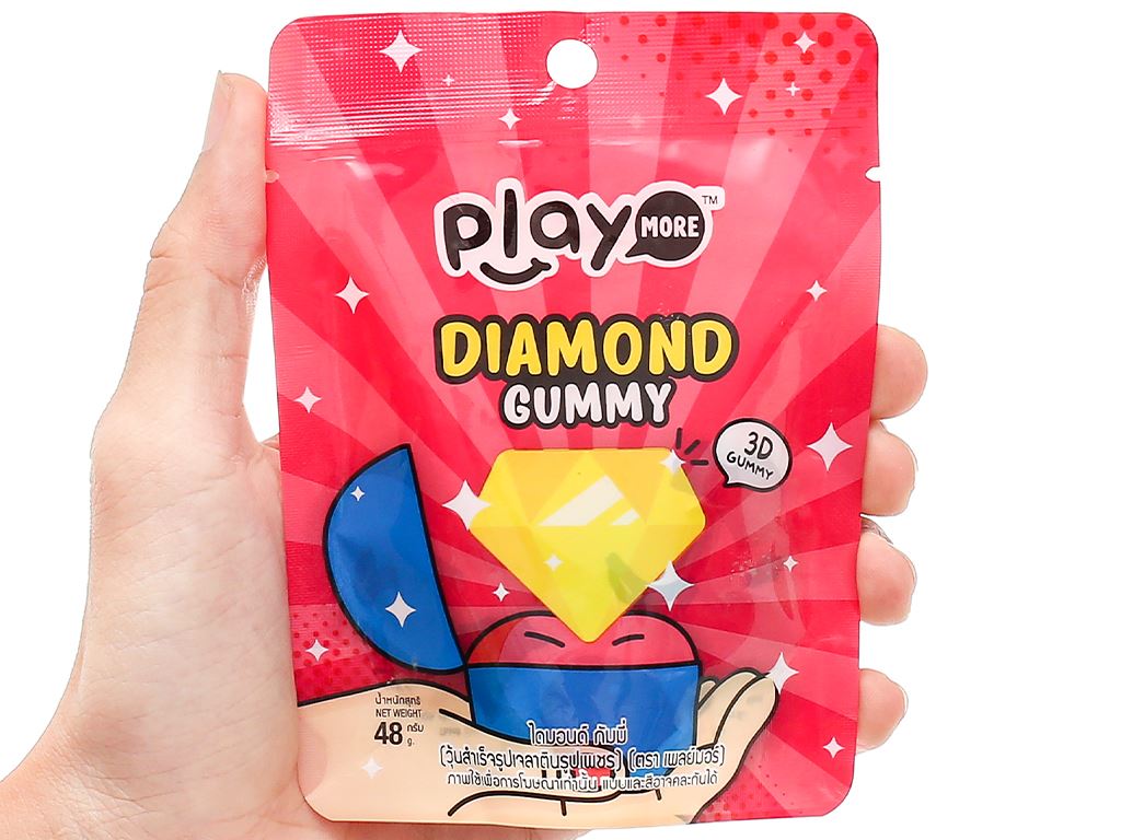 Kẹo dẻo PlayMore Diamond hương dâu gói 48g 5