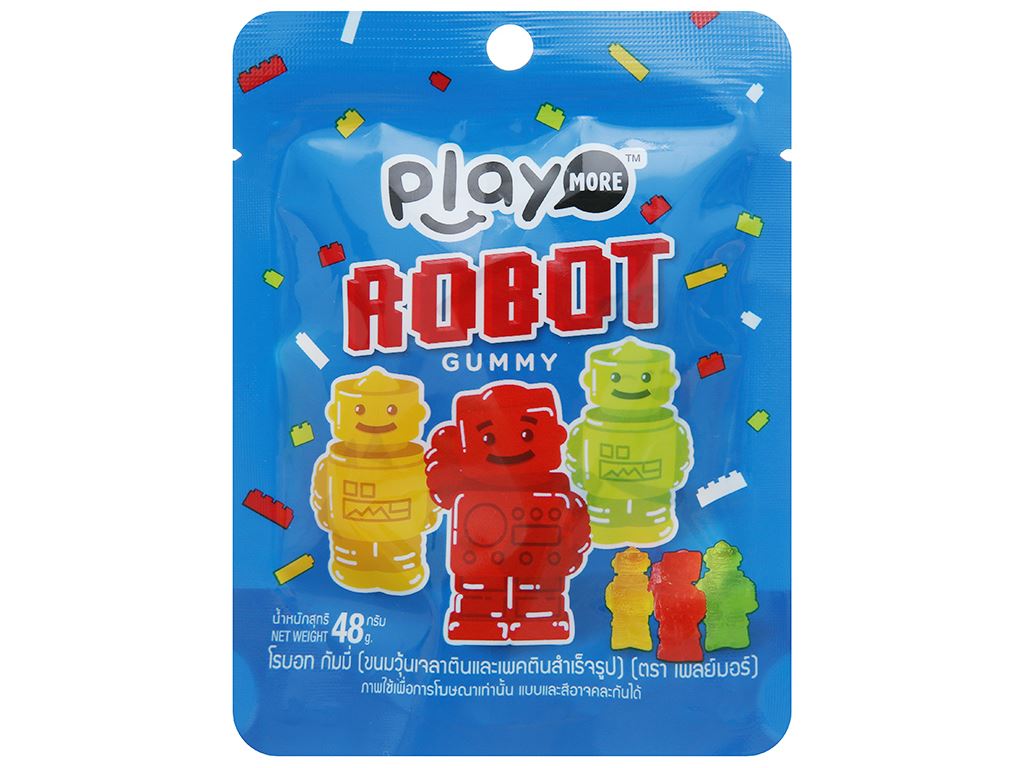 Kẹo dẻo PlayMore Robot hương trái cây gói 48g 1