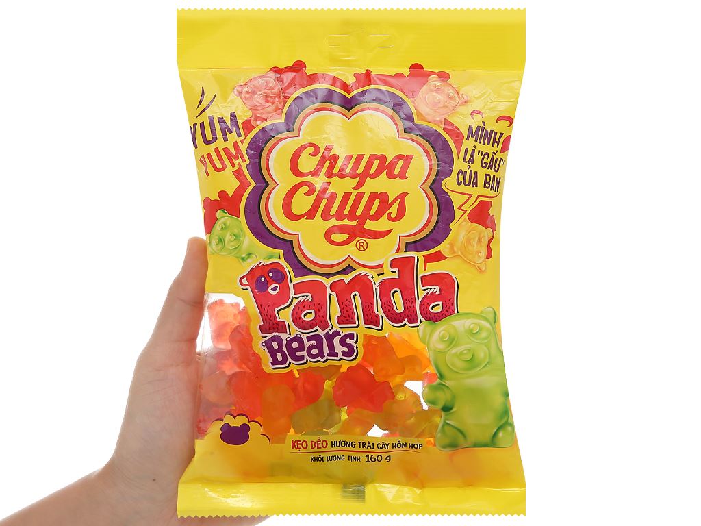 Kẹo dẻo Chupa Chups Panda Bears vị trái cây gói 160g 5