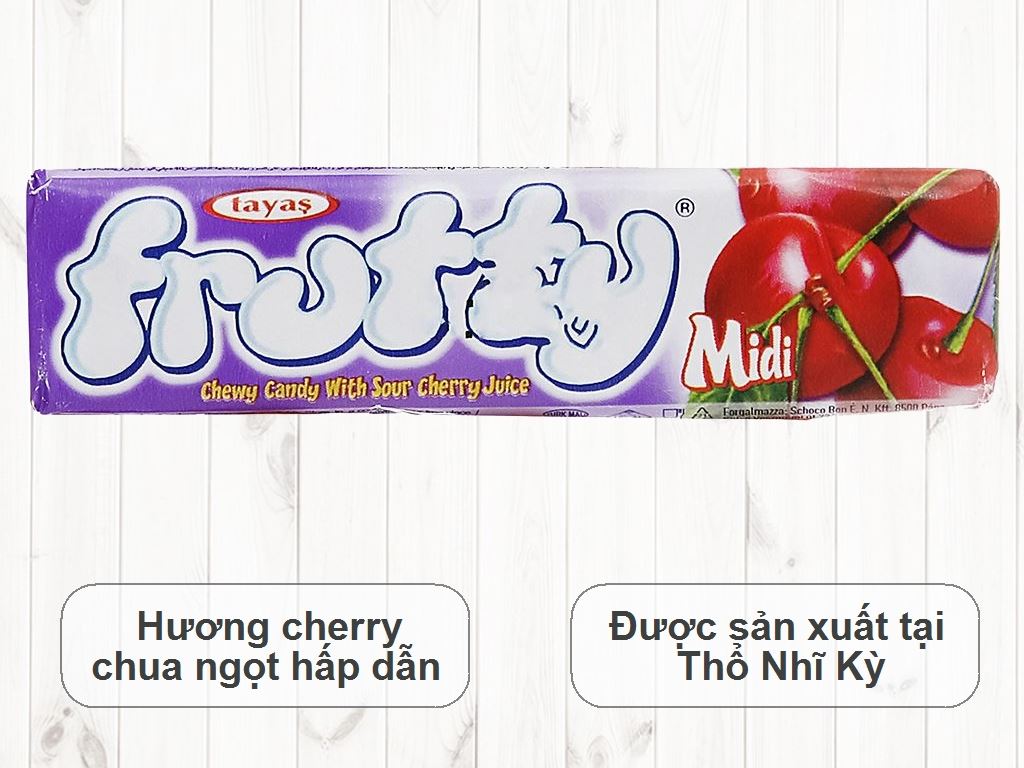 Kẹo mềm vị cherry Miniyum Frutty Midi thanh 25g 2