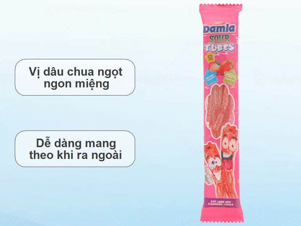 Kẹo dẻo hương dâu Damla Sour Tubes gói 35g 2