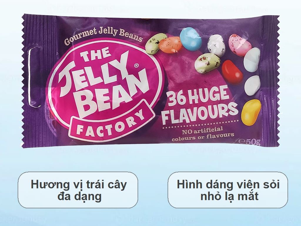 Kẹo hạt Jelly Bean vị trái cây gói 50g 2