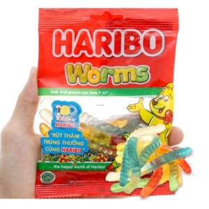 Kẹo dẻo hương trái cây tự nhiên Haribo Worms gói 80g