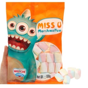 Kẹo marshmallow Wisichi Multi Color gói 100g