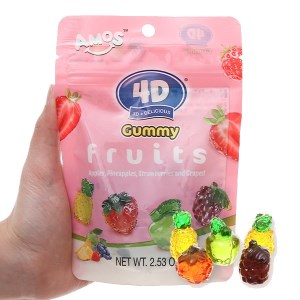 Kẹo dẻo Amos trái cây 4D gói 72g