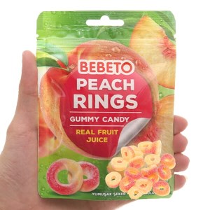 Kẹo dẻo Bebeto Peach Rings gói 60g