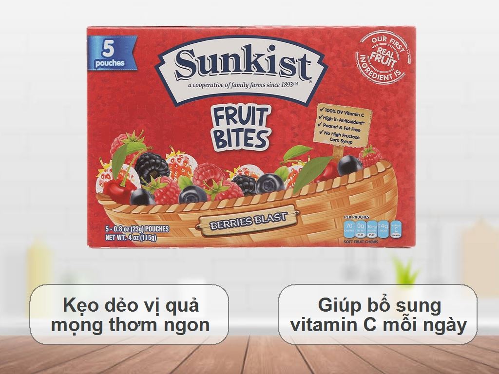 Kẹo dẻo vị quả mọng Sunkist hộp 115g 2