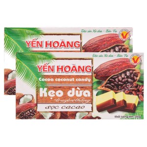 2 hộp kẹo dừa sọc ca cao Yến Hoàng 250g