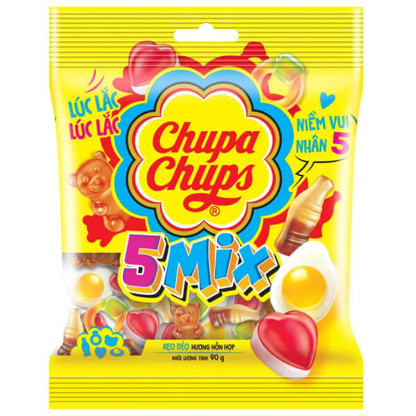Kẹo dẻo Chupa Chups 5 Mix 90g