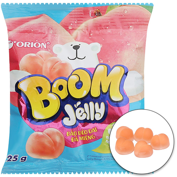 Kẹo dẻo đào Orion Boom 25g