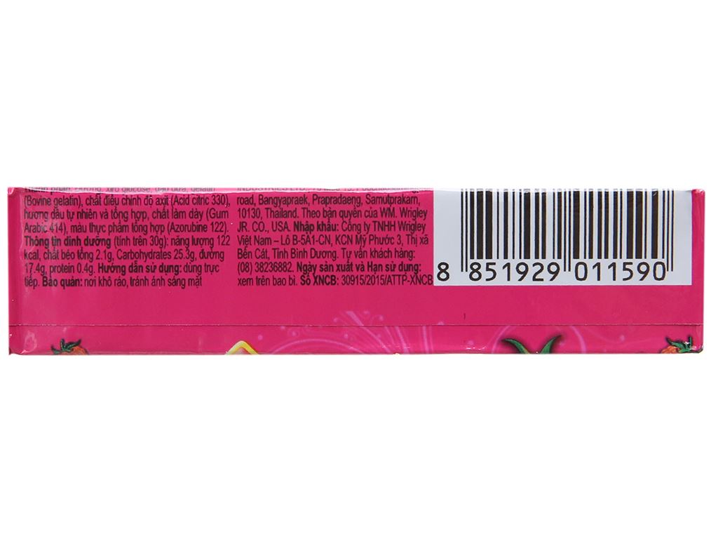 Kẹo mềm hương dâu Sugus thanh 30g 3