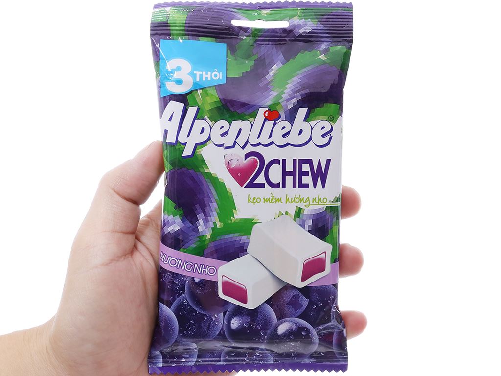Kẹo mềm Alpenliebe 2Chew vị nho gói 73.5g (3 thanh) 4