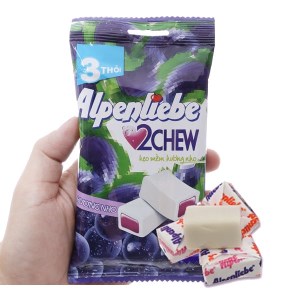 Kẹo mềm hương nho Alpenliebe 2Chew gói 73.5g (3 thanh)