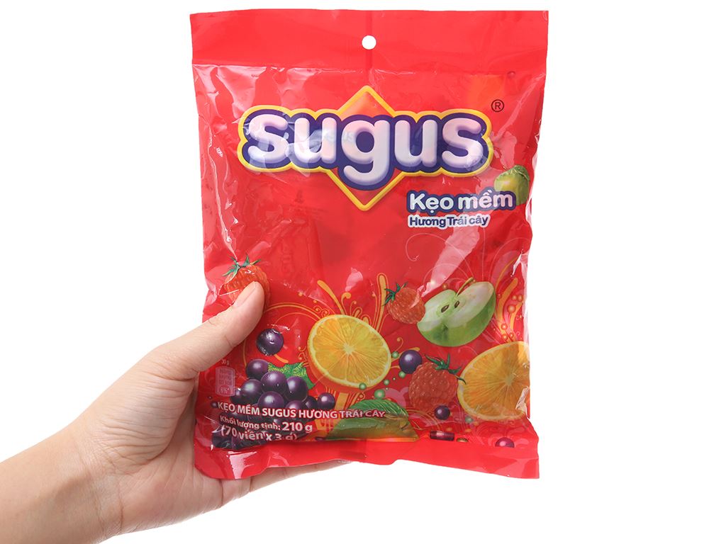 Kẹo mềm Sugus vị trái cây gói 210g 4