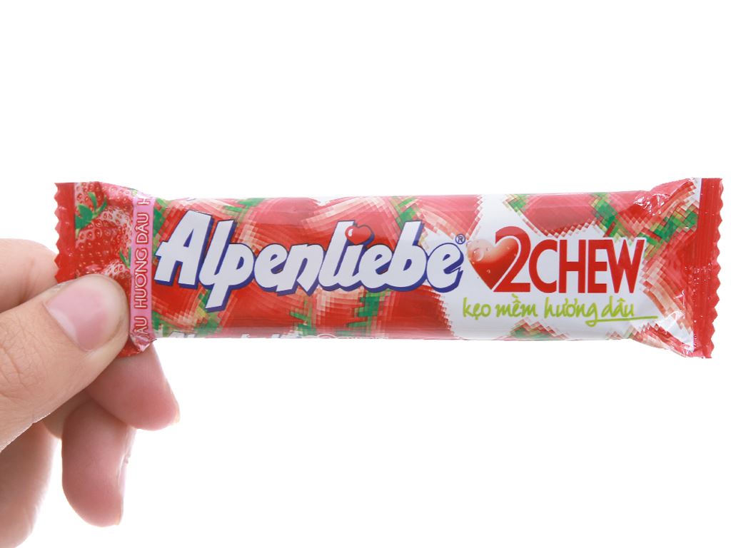Kẹo mềm Alpenliebe 2Chew vị dâu thanh 24.5g 4
