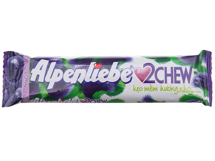 Kẹo mềm hương nho Alpenliebe 2Chew thanh 24.5g