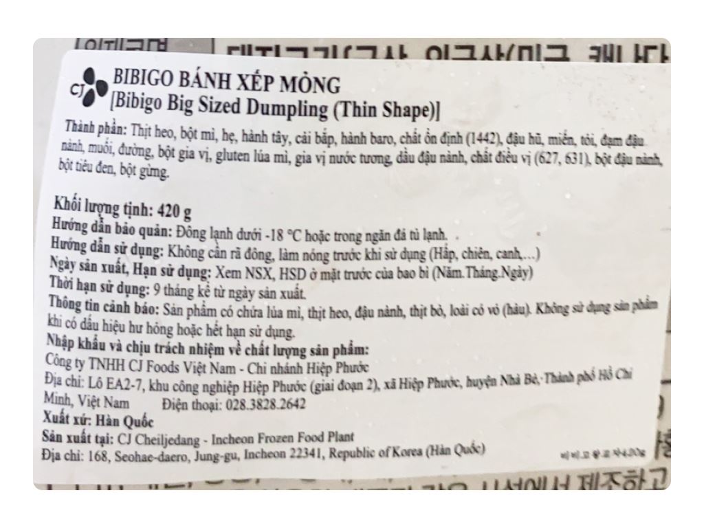 Bánh xếp mỏng nhân thịt Bibigo 420g 4