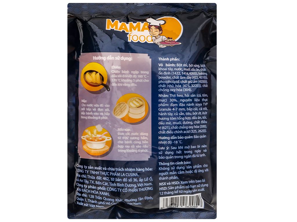 Bánh xếp Hàn Quốc nhân hải sản Mama Food gói 175g 3