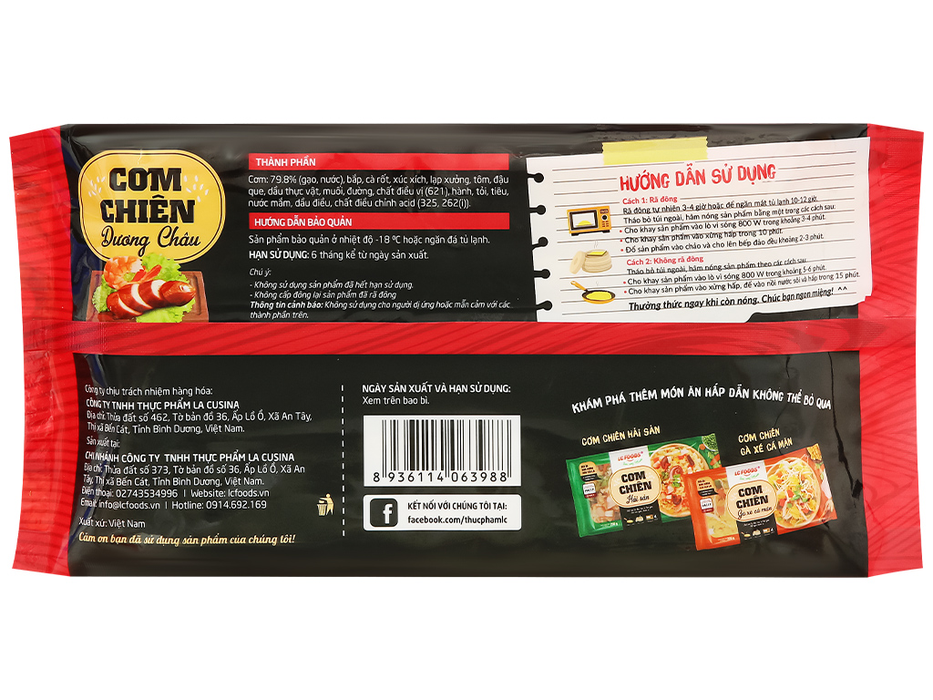 Cơm chiên dương châu LC FOODS gói 250g 3