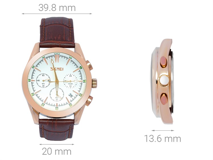 Đồng hồ Nam Skmei SK-9127 Màu Nâu