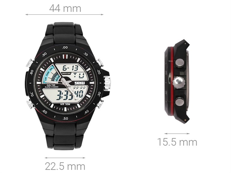 Đồng hồ Nam Skmei SK-1016 Màu Đen - Đỏ