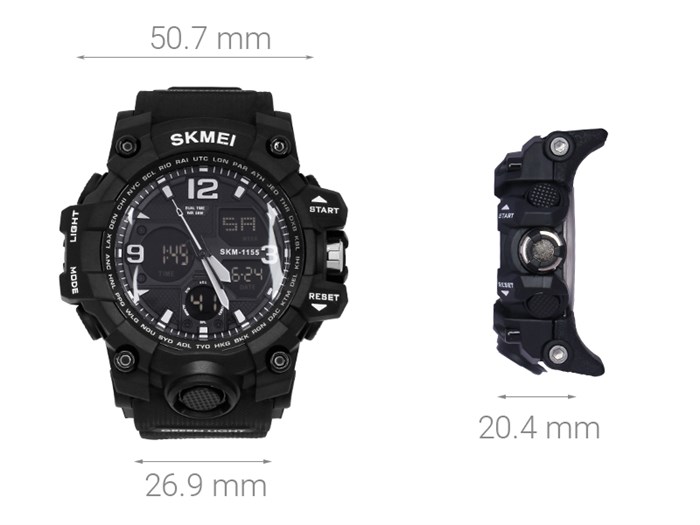Đồng hồ Nam Skmei SK-1155B Màu Đen