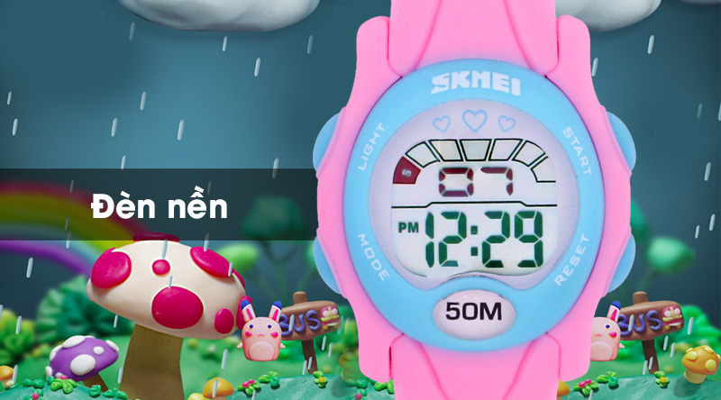 Đồng hồ trẻ em Skmei SK-1478 - Hồng được trang bị đèn nền